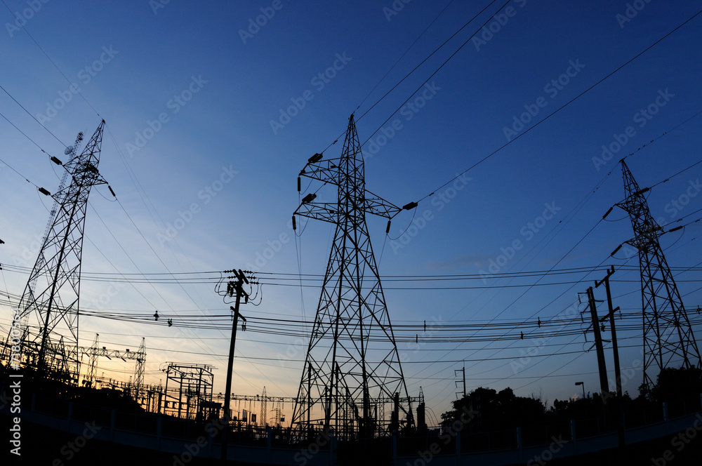 high voltage power lines.