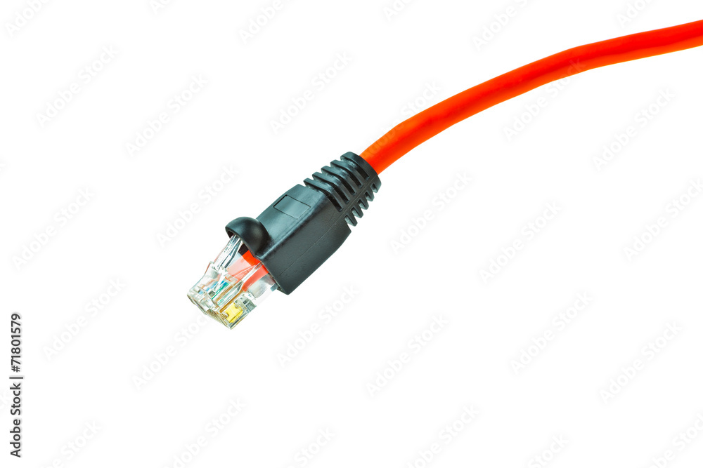 LAN ethernet cable isolated on white background