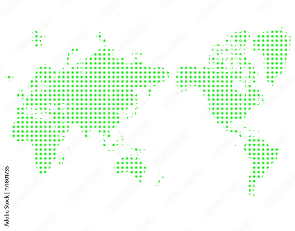緑のドットの世界地図 緑のドットの世界地図