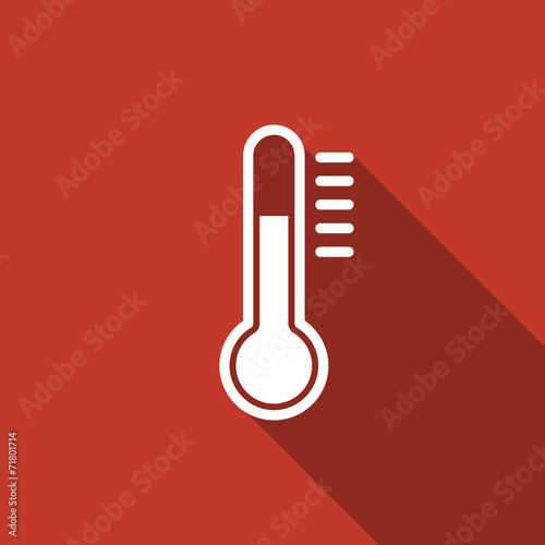 thermometer icon with long shadow