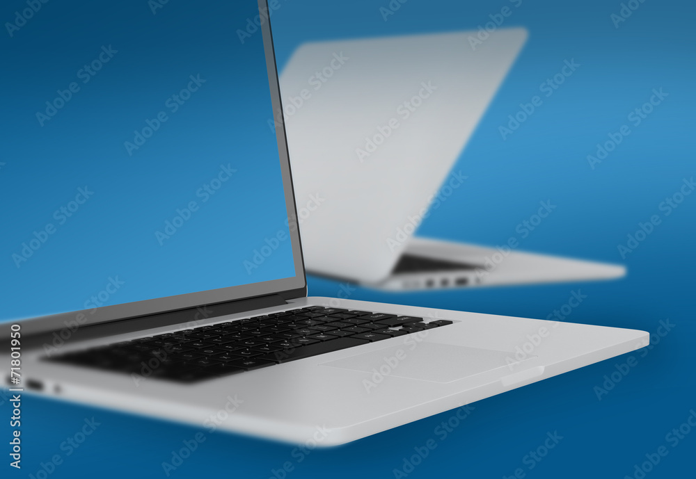 couple of open notebook on blue background. couple of open notebook on blue background.