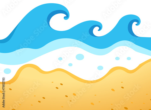 A beach with big waves