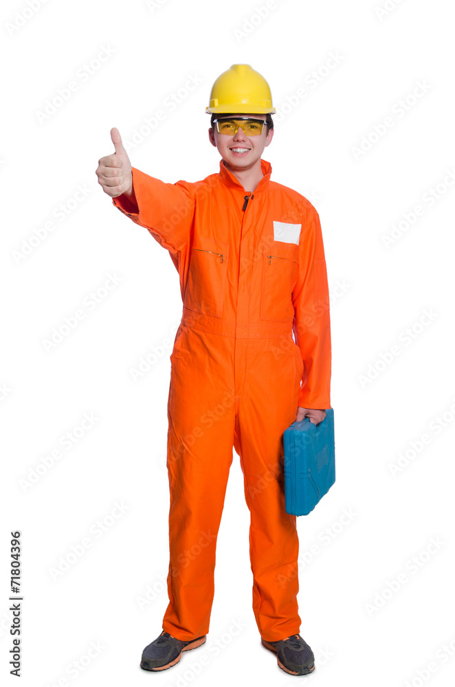 Industrial worker isolated on the white background