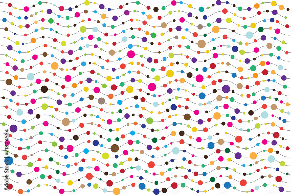 vector polka dots and vawes background