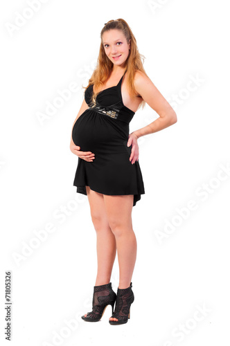 Pregnant girl isolated