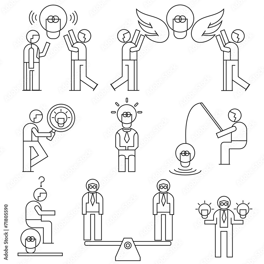 people with idea light bulb people with idea light bulb