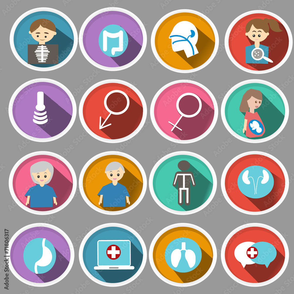 Medical icon in flat design with long shadow Medical icon in flat design with long shadow