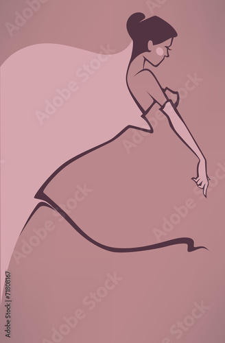 greeting card with image of beautiful bride