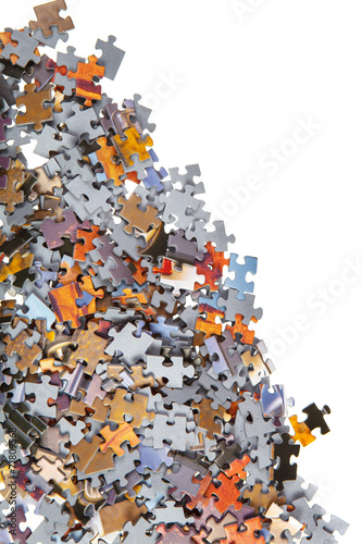 Pile of color jigsaw pieces