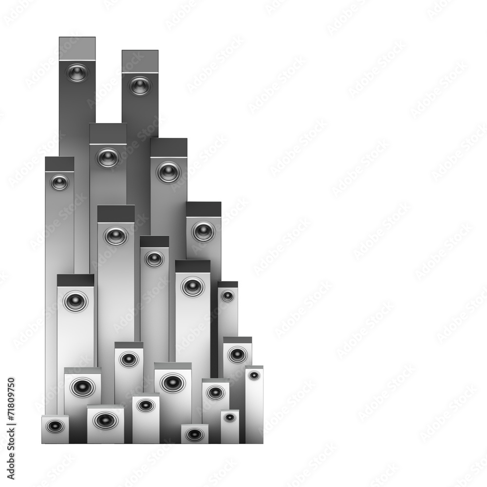 3d curved speaker sound system in silver over white 3d curved speaker sound system in silver over white
