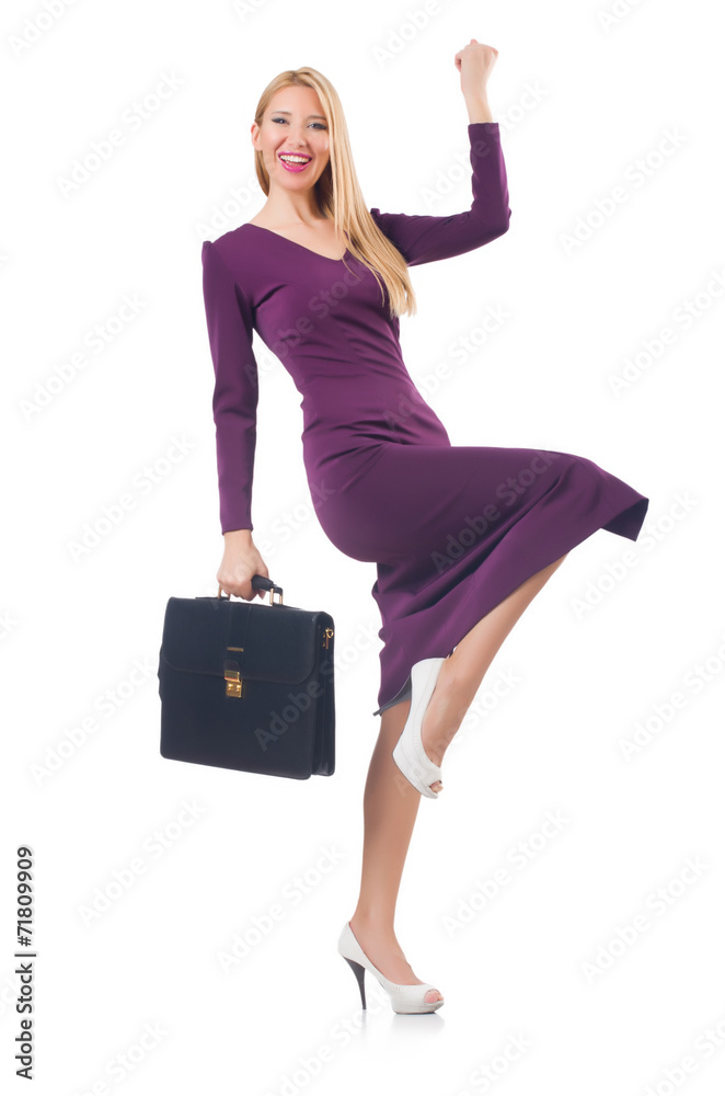 Woman businesswoman in business concept isolated on white Woman businesswoman in business concept isolated on white