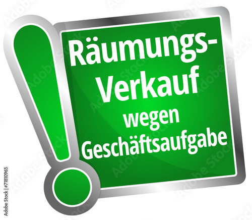 Räumungsverkauf wegen Geschäftsaufgabe