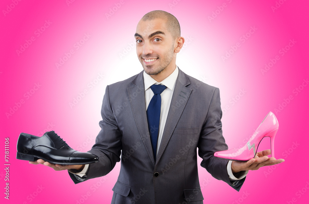 Man with choice of shoes Man with choice of shoes
