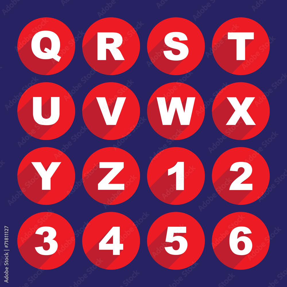 Simply alphabet letters, rounded buttons in flat design Simply alphabet letters, rounded buttons in flat design