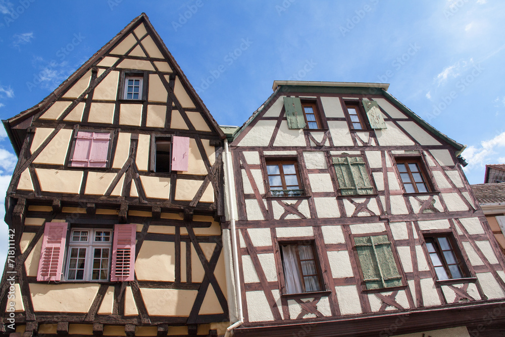 Maisons à colombages à Riquewihr, Alsace, Haut RHIN