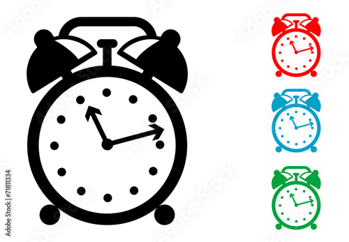 Pictograma reloj despertador con varios colores