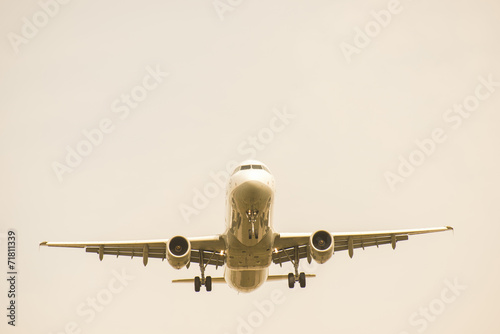 Tableau sur toile plane flying towards its destination