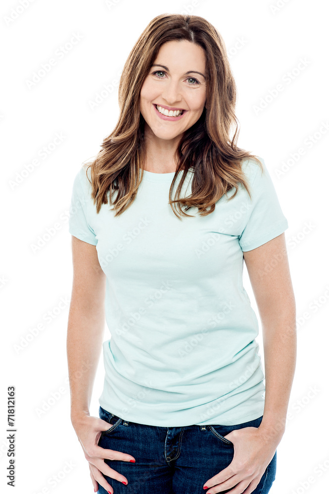 Middle aged woman in trendy outfit Middle aged woman in trendy outfit