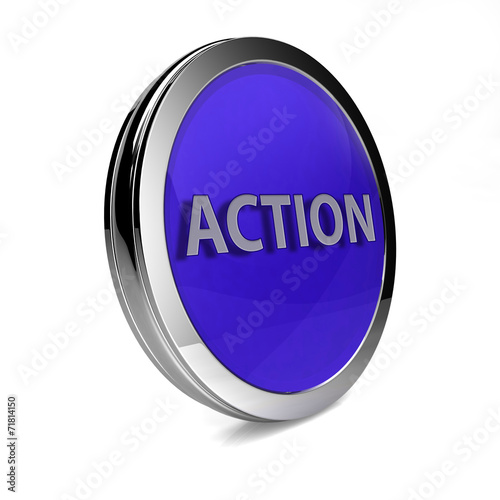 Action circular icon on white background