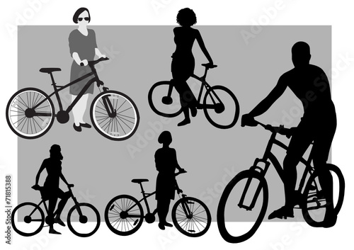 Bicyclists Silhouettes