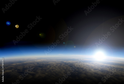 Sunrise over the Earth from space. © marcel