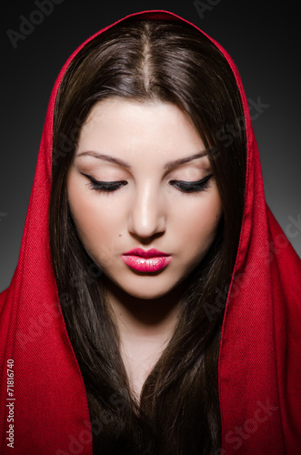 Portrait of the young woman with headscarf