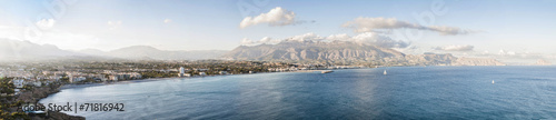Panoramic shot of Altea at the mediterranean coast of Spain