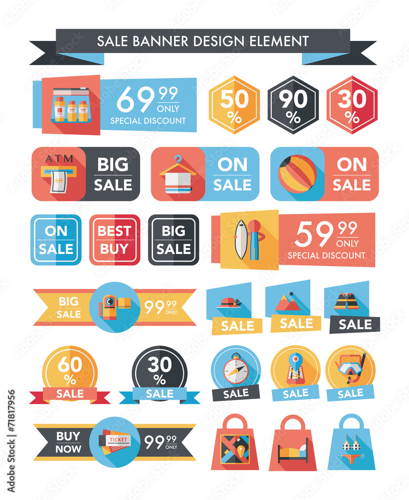 Travel sale banner design flat background set, eps10 Travel sale banner design flat background set, eps10
