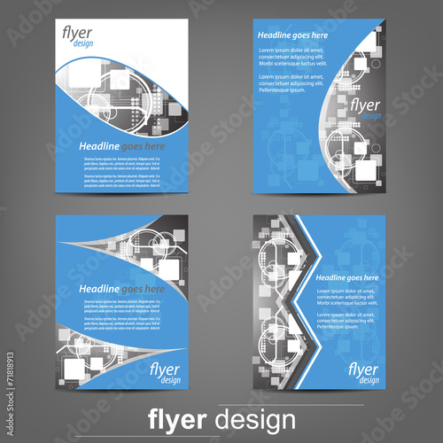 Set of business flyer template, corporate banner, cover design 