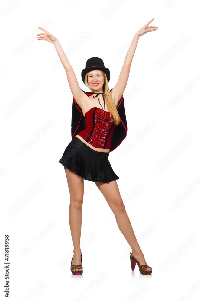 Woman magician isolated on white Woman magician isolated on white