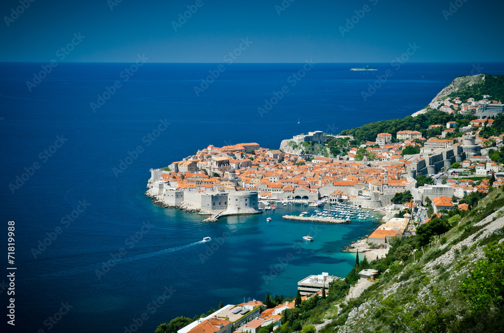 Dubrovnik Old Town on the Adriatic Sea in Croatia, aerial view Dubrovnik Old Town on the Adriatic Sea in Croatia, aerial view
