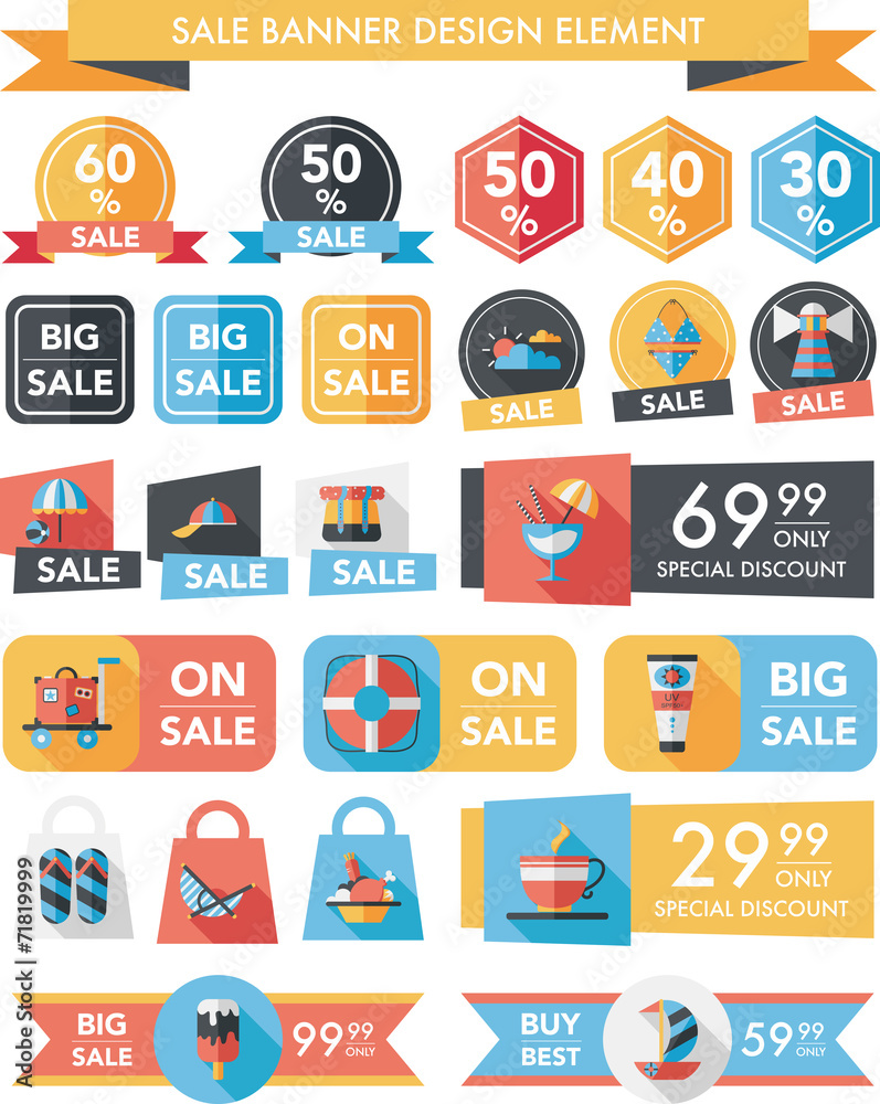Travel sale banner design flat background set, eps10 Travel sale banner design flat background set, eps10