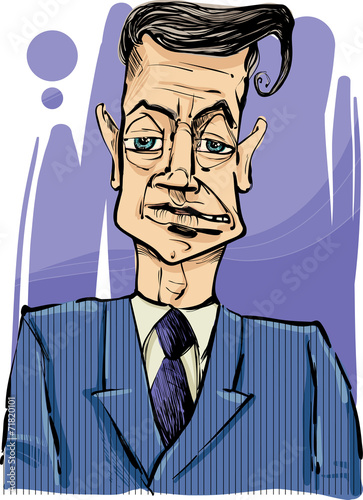 man in suit drawing illustration