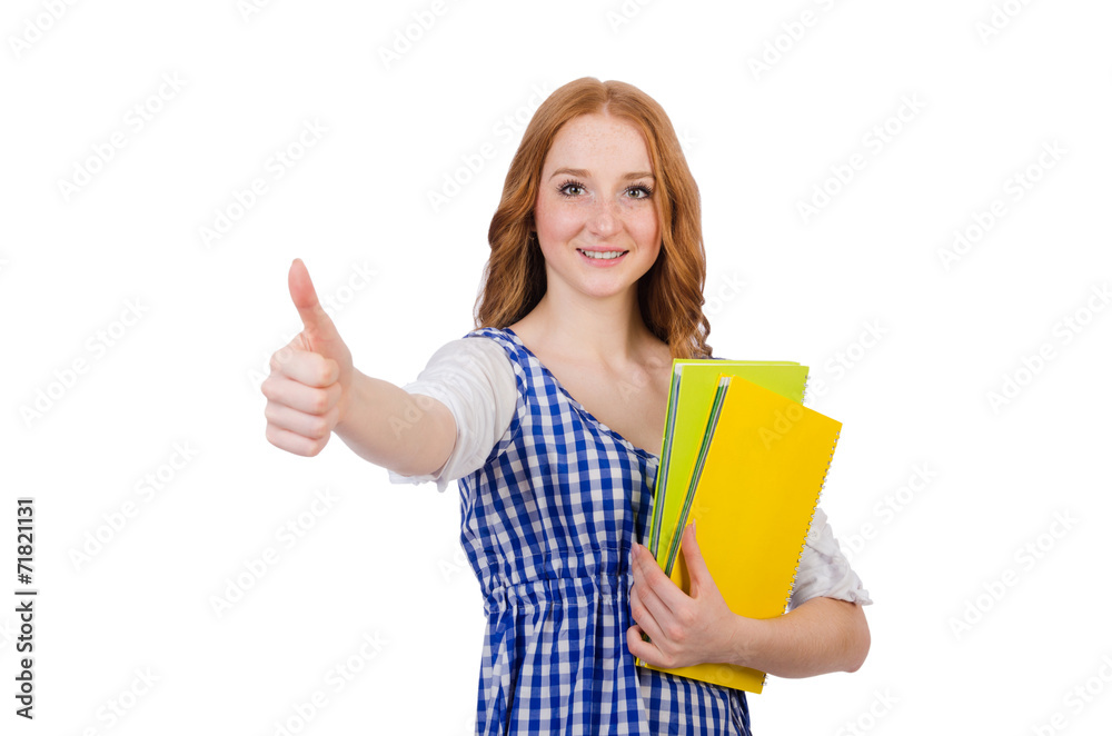 Young student isolated on white Young student isolated on white