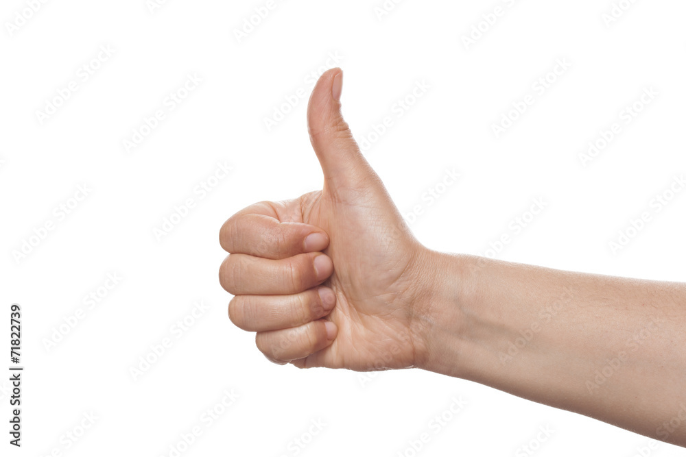 Thumb isolated on white background Thumb isolated on white background