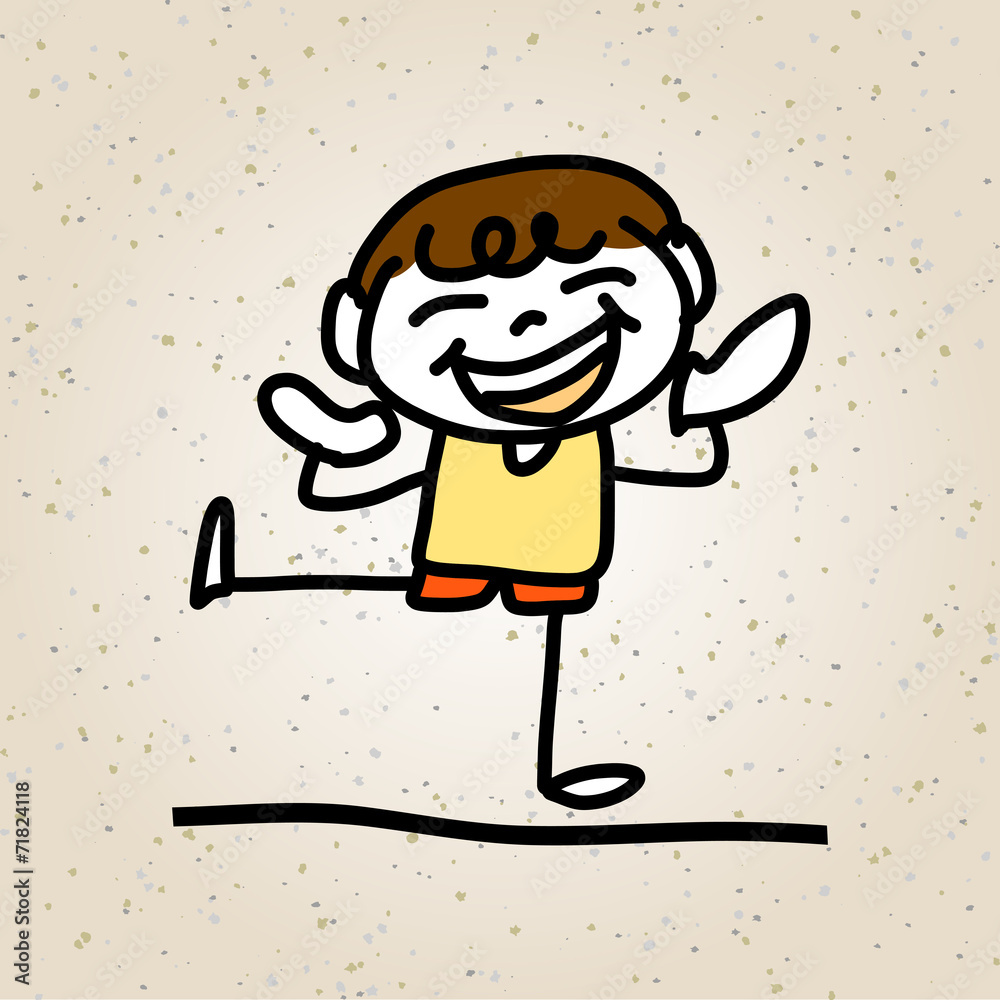 hand drawing abstract cartoon happy kids hand drawing abstract cartoon happy kids