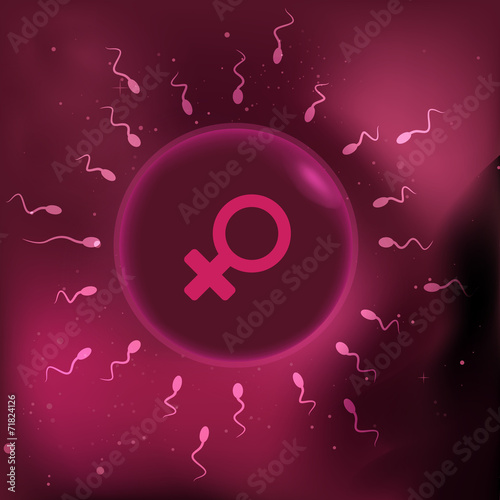 illustration of sperm and egg cell.