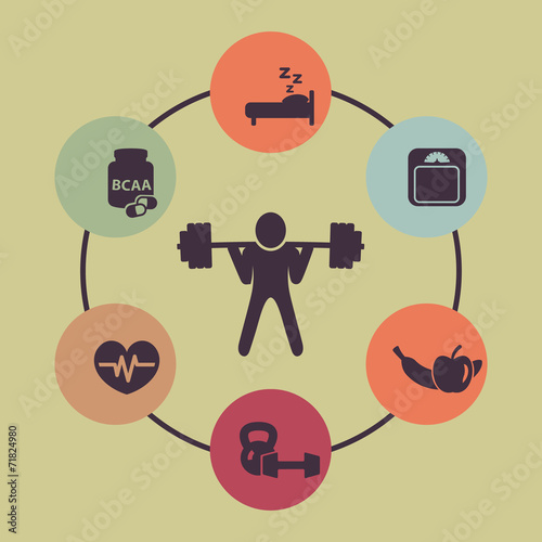 aspects of weightlifting 3 vector illustration, eps10