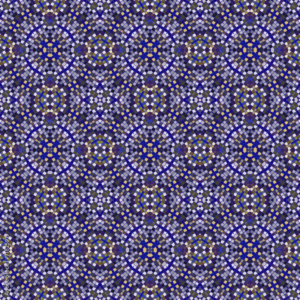 Abstract tileable seamless regular ornamental mosaic pattern