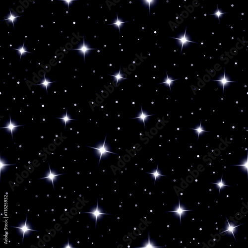 Celestial seamless background with sparkling stars