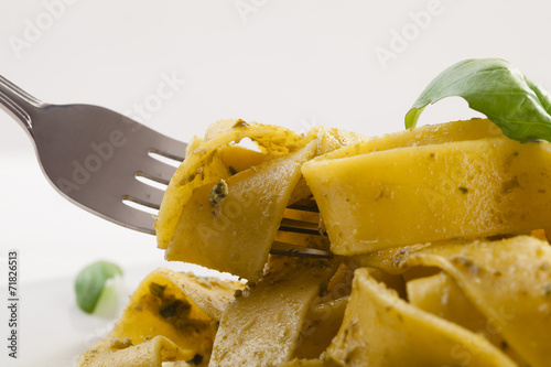 Pasta tagiatelle with pesto