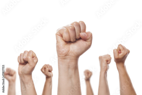 Clenched fist isolated on a white background