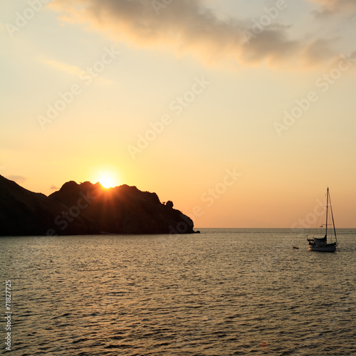 Ocean Sunset with Boat