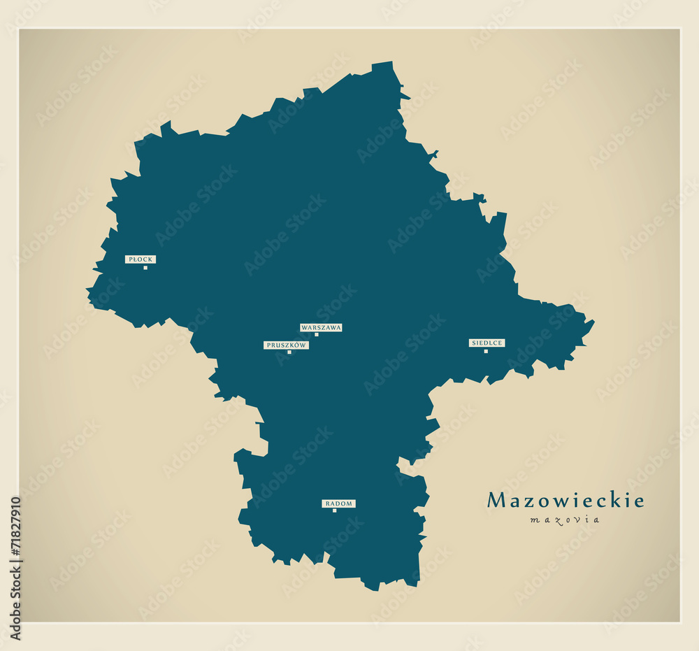 Fototapeta premium Modern Map - Mazowieckie PL