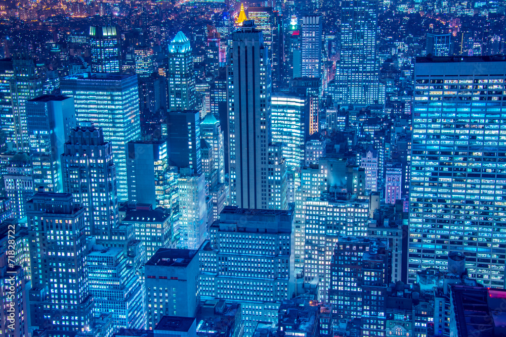 Obraz premium Famous skyscrapers of New York at night
