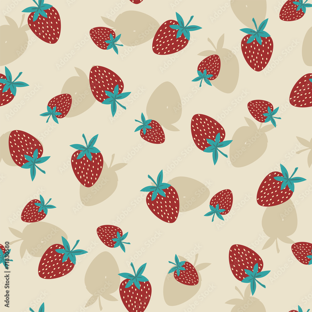 Pattern with a strawberry - Illustration