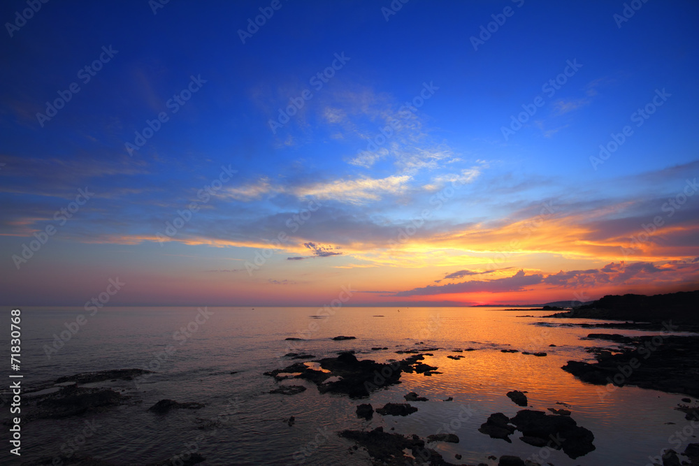 sea landscape after sunset