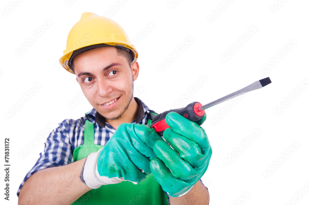 Industrial worker isolated on the white background Industrial worker isolated on the white background