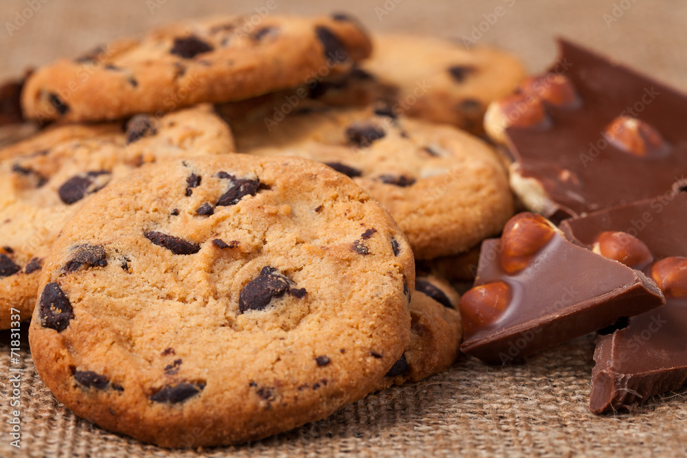 American cookies with chocolate chips American cookies with chocolate chips