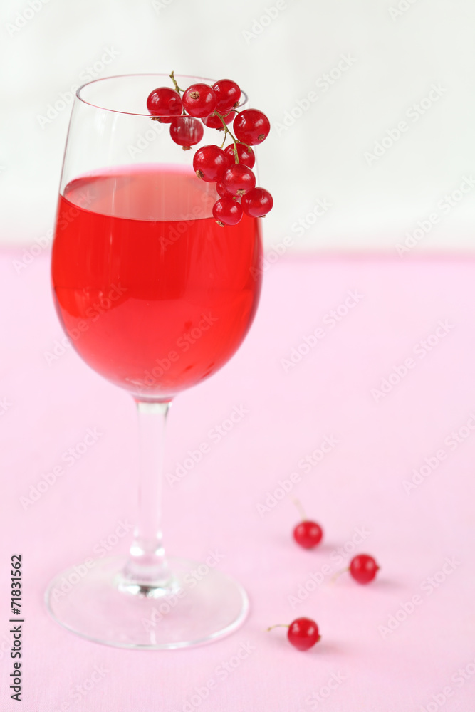 Red Currant Drink in transparent glass Red Currant Drink in transparent glass